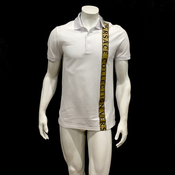 versace collection white polo